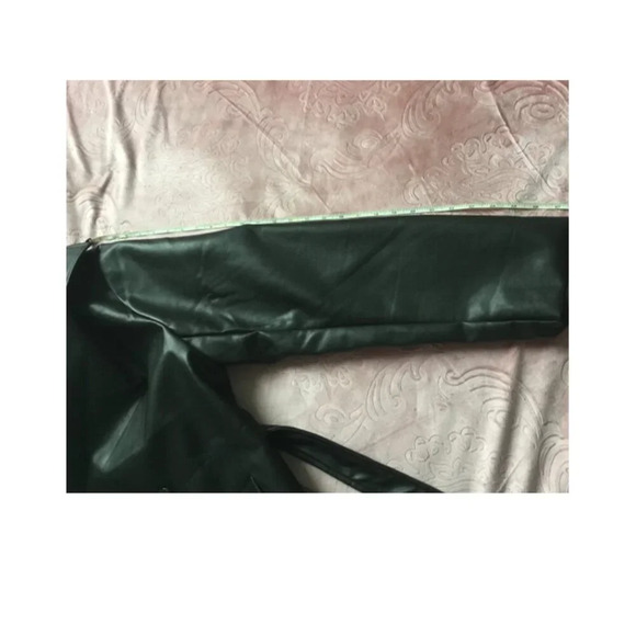 Melya Melody Paris Tie Up Waist Jacket  Faux Leather Sz XL Sleeve Length 27 " - Picture 5 of 8
